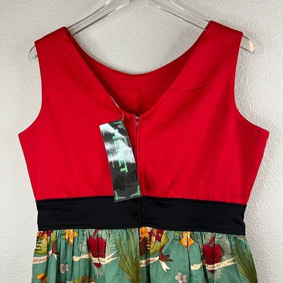 Hemet Frida Kahlo Mexican Art Rockabilly Pin-Up Retro Dress Size 2X NWT - Picture 9 of 10